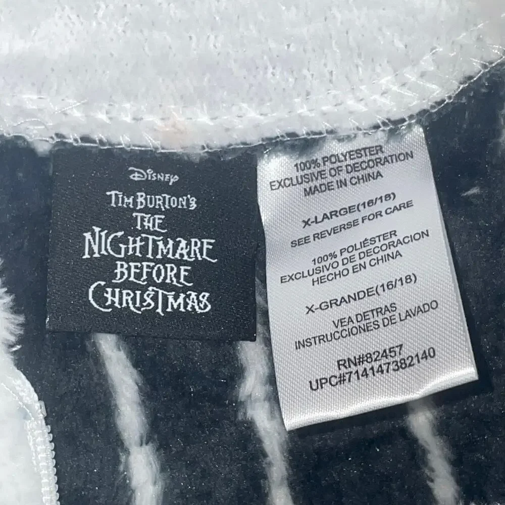 Disney Nightmare Before Christmas Jack Skellington Union Suit XL 16-18 Bat Bow - Picture 10 of 13